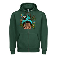 Sports Green Lake Camping Afro Messy Bun Bbs Zipper Hoodie - BundleAndBundleShop