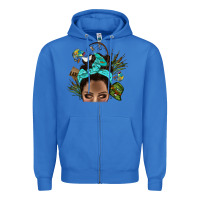 True Royal Lake Camping Afro Messy Bun Bbs Zipper Hoodie - BundleAndBundleShop