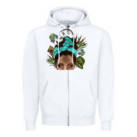 White Lake Camping Afro Messy Bun Bbs Zipper Hoodie - BundleAndBundleShop