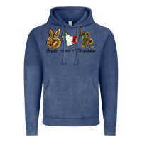 Vintage Denim Peace Love Mexicana Vintage Hoodie - RanaPortraitStore