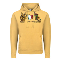 Vintage Mustard Peace Love Mexicana Vintage Hoodie - RanaPortraitStore
