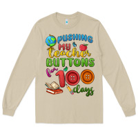 Mushroom pushing my teacher buttons for 100 days Long Sleeve Tee - MaliasSmallBusiness