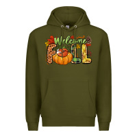 Army Green Welcome Fall Premium Hoodie - NancyCooperArtShop