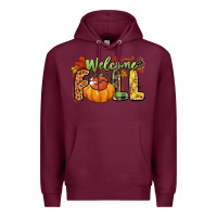 Burgundy Welcome Fall Premium Hoodie - NancyCooperArtShop