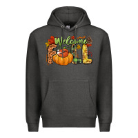 Charcoal Heather Welcome Fall Premium Hoodie - NancyCooperArtShop