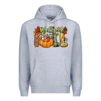 Heather Grey Welcome Fall Premium Hoodie - NancyCooperArtShop