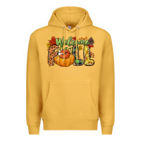 Mustard Welcome Fall Premium Hoodie - NancyCooperArtShop
