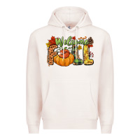 Pale Pink Welcome Fall Premium Hoodie - NancyCooperArtShop
