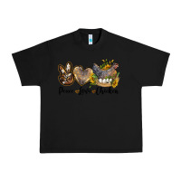 Black Western Peace Love Chickens Urban Heavy Tee - LillyAllenDesigns