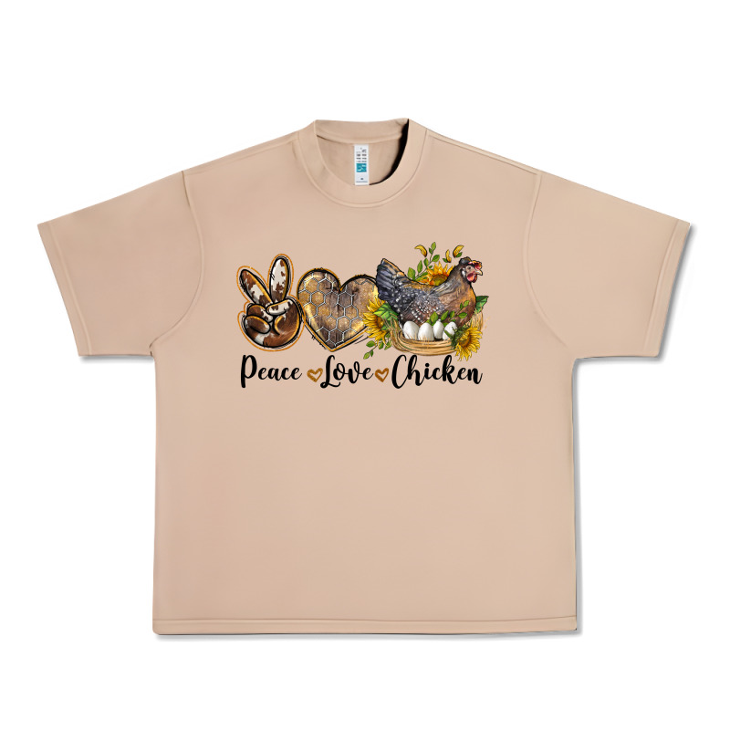 Western Peace Love Chickens Urban Heavy Tee by LillyAllenDesigns | Teevron