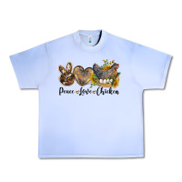 Grape Ice Western Peace Love Chickens Urban Heavy Tee - LillyAllenDesigns