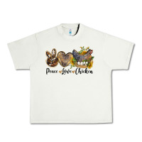 Pistachio Western Peace Love Chickens Urban Heavy Tee - LillyAllenDesigns