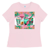 Bubblegum Pink certified nursing assistant coffee cups Ladies Tee - Zillion Design Studio