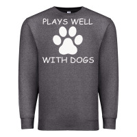 Charcoal Heather Plays Well With Dogs Premium Sweatshirt - Bettercallsaul