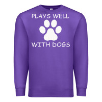 Purple Plays Well With Dogs Premium Sweatshirt - Bettercallsaul