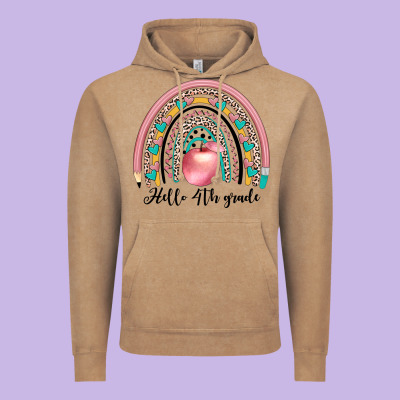 Hello 4th Grade Vintage Hoodie Designed By Jahusdesignshop
