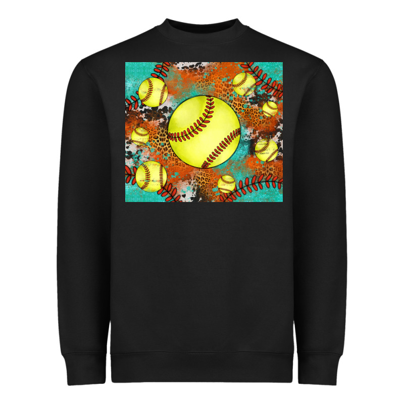 Softball Cowhide Turquoise Glitter Tumbler Heavyweight Sweatshirt by Jasminsmagicworld | Teevron