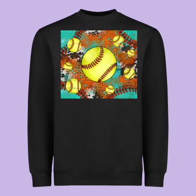 Softball Cowhide Turquoise Glitter Tumbler Heavyweight Sweatshirt Designed By Jasminsmagicworld