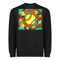 Black softball cowhide turquoise glitter tumbler Heavyweight Sweatshirt - Jasminsmagicworld