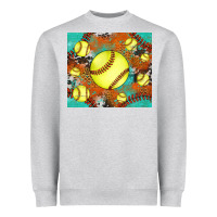 Heather Grey softball cowhide turquoise glitter tumbler Heavyweight Sweatshirt - Jasminsmagicworld