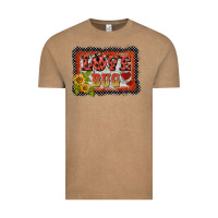 Vintage Coffee ladybug  love bug backround Vintage Tee - BarkalooDesign