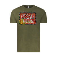 Vintage Olive ladybug  love bug backround Vintage Tee - BarkalooDesign