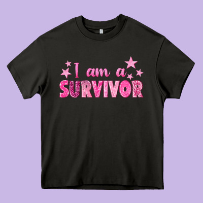 I Am A Survivor Breast Cancer Heavy Core Tee Designed By Texasbilliewilder