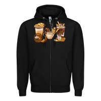 Black Bakery Coffee Cups With Cookie Bbs Zipper Hoodie - BundleAndBundleShop