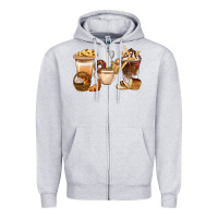 Heather Grey Bakery Coffee Cups With Cookie Bbs Zipper Hoodie - BundleAndBundleShop