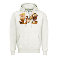 Oatmeal Heather Bakery Coffee Cups With Cookie Bbs Zipper Hoodie - BundleAndBundleShop