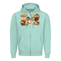 Seafoam Bakery Coffee Cups With Cookie Bbs Zipper Hoodie - BundleAndBundleShop