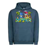 Pigment Midnight Navy Summer Gnomes Urban Hoodie - CowCowDesign