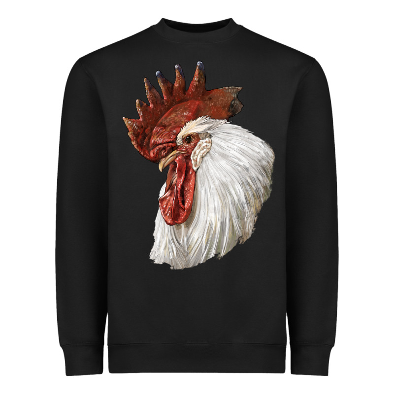 Leghorn Rooster Head Heavyweight Sweatshirt by LillyAllenDesigns | Teevron