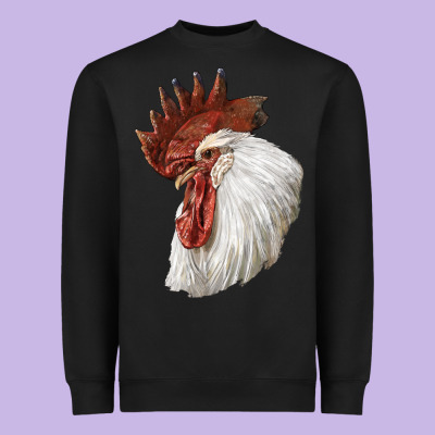 Leghorn Rooster Head Heavyweight Sweatshirt Designed By Lillyallendesigns
