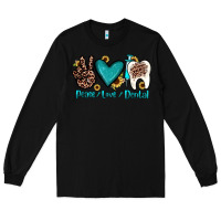 Black peace love dental Long Sleeve Tee - JahusDesignShop