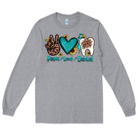 Heather Grey peace love dental Long Sleeve Tee - JahusDesignShop