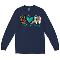 Navy peace love dental Long Sleeve Tee - JahusDesignShop