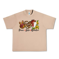 Burro Peace Love Rooster With Sunflowers Urban Heavy Tee - LillyAllenDesigns