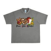 Tornado Peace Love Rooster With Sunflowers Urban Heavy Tee - LillyAllenDesigns