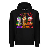 Black happy hallothanksmas coffee cups Premium Hoodie - texasbilliewilder