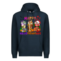 Navy happy hallothanksmas coffee cups Premium Hoodie - texasbilliewilder