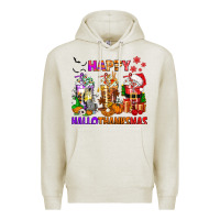 Oatmeal Heather happy hallothanksmas coffee cups Premium Hoodie - texasbilliewilder