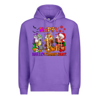 Purple happy hallothanksmas coffee cups Premium Hoodie - texasbilliewilder