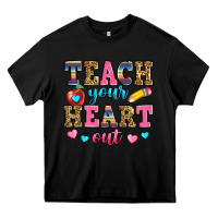 Black teach your heart out Heavy Core Tee - Zillion Design Studio