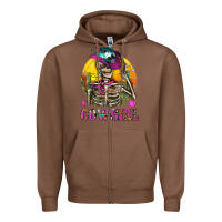 Chestnut Cowgirl Skeleton With Landscape Zipper Hoodie - BundleAndBundleShop