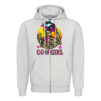Dove Grey Cowgirl Skeleton With Landscape Zipper Hoodie - BundleAndBundleShop