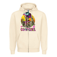Sandshell Cowgirl Skeleton With Landscape Zipper Hoodie - BundleAndBundleShop