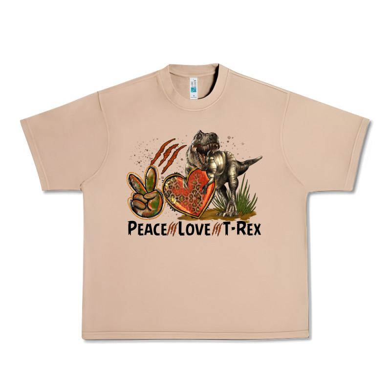 Western Peace Love T-rex Urban Heavy Tee by LillyAllenDesigns | Teevron