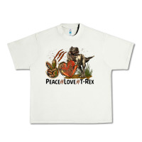 Pistachio Western Peace Love T-Rex Urban Heavy Tee - LillyAllenDesigns