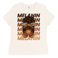 Bone melanin afro messy bun Ladies Tee - texasbilliewilder